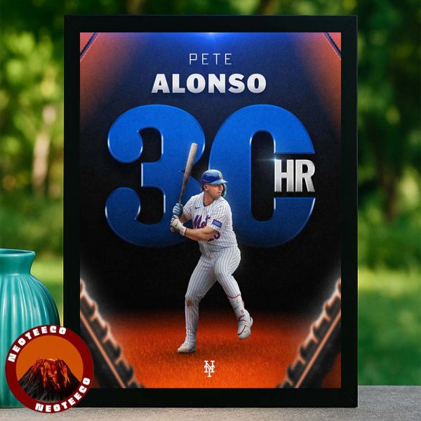Pete Alonso New York Mets 30 Home Runs MLB Baseball 2025 Poster Power Hitter Artwork Home Decor Poster Canvas
