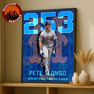 Pete Alonso New York Mets All-Time Home Run Leader 253 HR 2025 MLB Baseball Poster Record-Breaking Swing Artwork Home Decor Poster Canvas