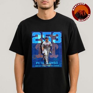 Pete Alonso New York Mets All-Time Home Run Leader 253 HR 2025 MLB Baseball Poster Record-Breaking Swing Artwork Unisex T-Shirt