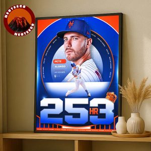 Pete Alonso New York Mets All-Time Home Run Leader 253 HR 2025 MLB Baseball Poster Victory Celebration Artwork Home Decor Poster Canvas