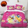 Princess Bedding Set Disney Pink Cartoon Duvet Cover for Girls Bedroom Decor