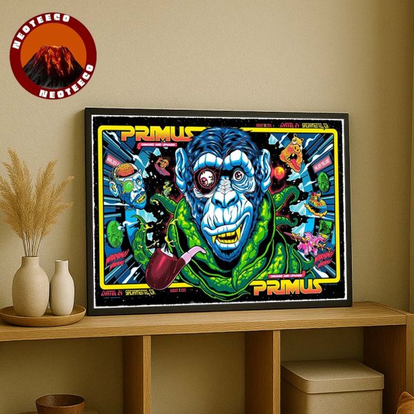Primus Concert Full Show Combined Poster In Sacramento CA On August 7 And 8 2025 Home Decor Poster Canvas