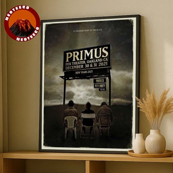 Primus Concert Poster At Fox Theater In Oakland California On December 30 31 2025 New Years Event With Puddles Pity Party Dark Artwork Home Decor Poster Canvas