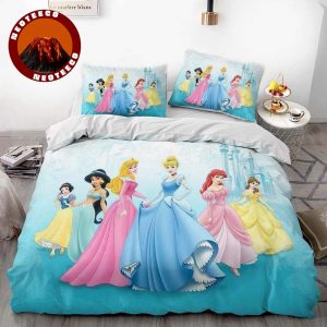 Princess Bedding Set Disney Pink Cartoon Duvet Cover for Girls Bedroom Decor