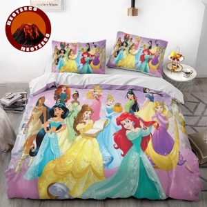 Princess Bedding Set for Girls Disney Pink Duvet Cover Ariel Cinderella Belle Snow White