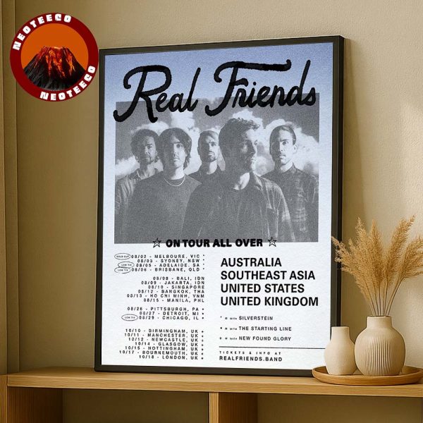 Real Friends Live Concert Poster In Ho Chi Minh Vietnam On August 13 2025 Southeast Asia Tour Artwork Home Decor Poster Canvas