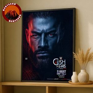 Roman Reigns WWE Clash In Paris Poster On August 31 2025 With Red And Blue Eyes Concept Wrestling Art Print Home Decor Poster Canvas