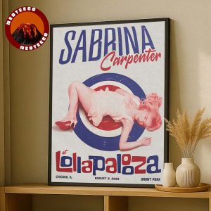 Sabrina Carpenter Live Show Music At Lollapalooza In Grant Park Chicago IL On August 3 2025 With Vintage Red White Blue Design Home Decor Poster Canvas