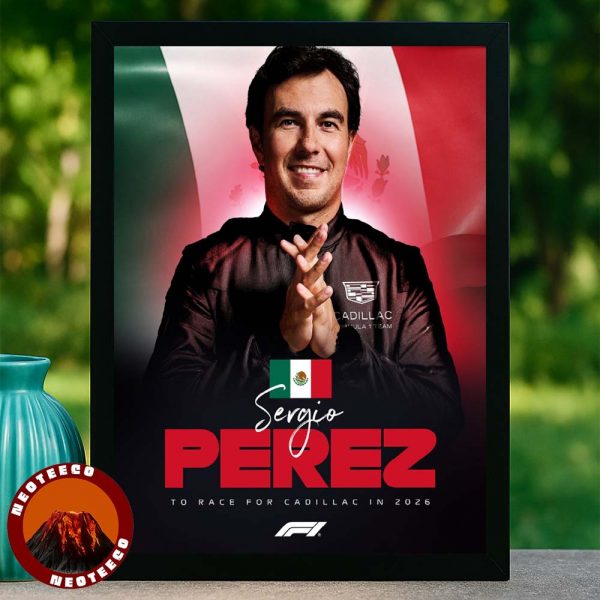 Sergio Perez Cadillac F1 Team Racing Line Up Formula 1 Motorsports 2026 Sports Poster Champion Artwork Home Decor Poster Canvas