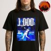 Shohei Ohtani 1000 Career MLB Hits Poster With Close-Up In LA Dodgers Jersey 2025 Unisex T-Shirt