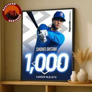 Shohei Ohtani Poster On 1000 Career MLB Hits Milestone With Dodgers 2025 Baseball Artwork Home Decor Poster Canvas