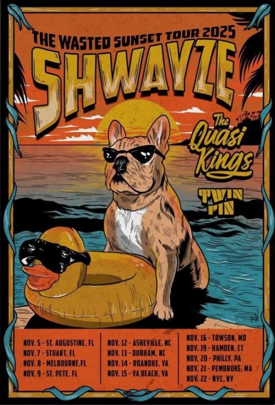 Shwayze Tour Poster At Multiple Venues In USA On November 2025 The Wasted Sunset Tour Artwork
