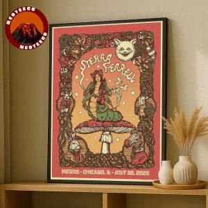 Sierra Ferrell Concert Print In Chicago IL On July 30 2025 Fairy Folk Art Nouveau Mushrooms Home Decor Poster Canvas