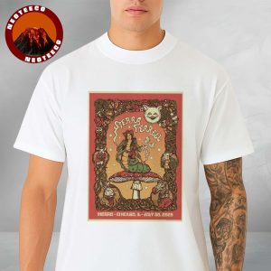 Sierra Ferrell Concert Print In Chicago IL On July 30 2025 Fairy Folk Art Nouveau Mushrooms Unisex T-Shirt