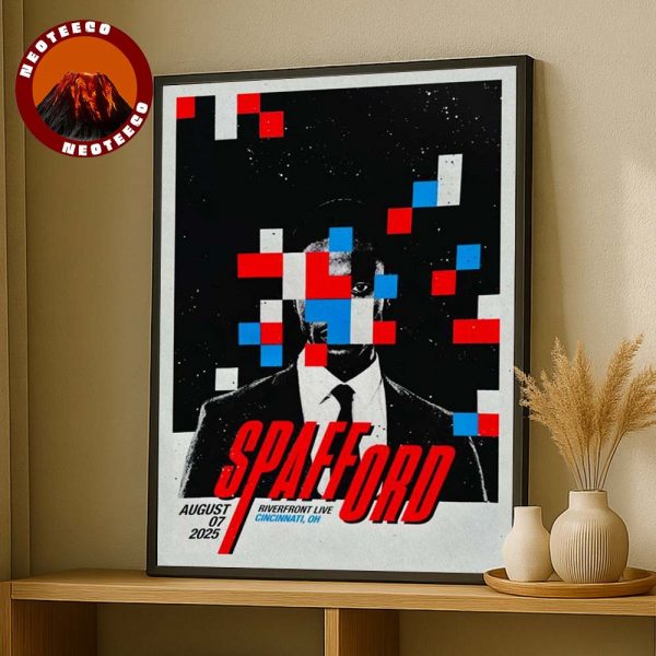 Spafford Concert Poster At Riverfront Live In Cincinnati OH On August 7 2025 Pixelated Portrait Artwork Home Decor Poster Canvas