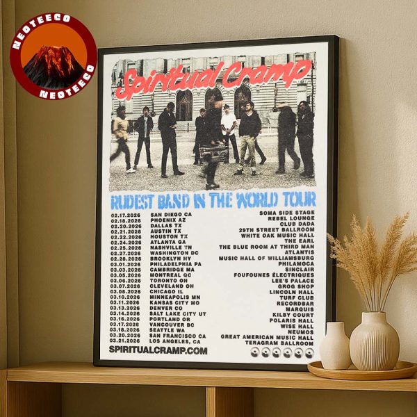 Spiritual Cramp Rudest Band In The World Tour North America 2026 Punk Rock Home Decor Poster Canvas