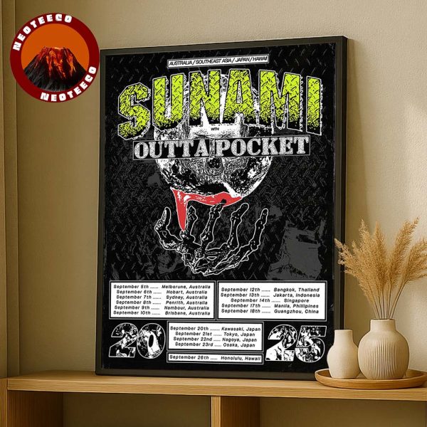 Sunami Poster At Australia In Southeast Asia On Japan And Hawaii 2025 Skull Hand Artwork Home Decor Poster Canvas