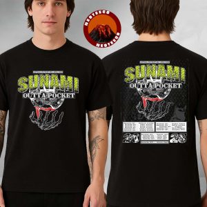 Sunami Poster At Australia In Southeast Asia On Japan And Hawaii 2025 Skull Hand Artwork Two Sides Unisex T-Shirt