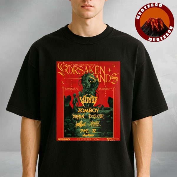 Svdden Death Forsaken Sands Poster In Chandler AZ On October 4 2025 Dark Demon Artwork Unisex T-Shirt