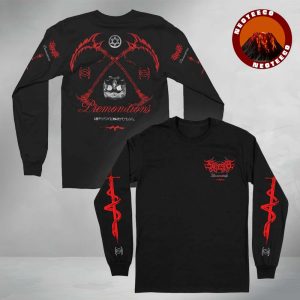 Synestia Scythes Long Sleeve Shirt Black Red Premonitions Graphic Heavy Metal Two Sides Long Sleeve