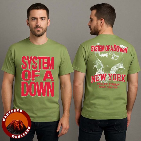 System Of A Down New York Metlife Stadium 2025 Merch Tee Logo With King Kong Art On August 27 And 28 2025 Two Sides Unisex T-Shirt