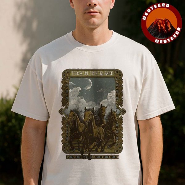Tedeschi Trucks Band Live Show Music At Ruoff Music Center In Noblesville Indiana On August 23 2025 Running Horses Artwork Unisex T-Shirt