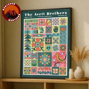 The Avett Brothers Poster At Chautauqua Amphitheater In Chautauqua NY On August 1 2025 Patchwork Folk Design Home Decor Poster Canvas
