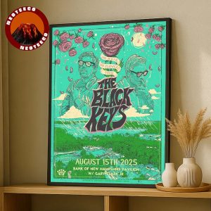 The Black Keys Tour Poster At Bank Of New Hampshire Pavilion In Gilford NH On July 25 2025 No Rain No Flowers Tour Rose Artwork Home Decor Poster Canvas