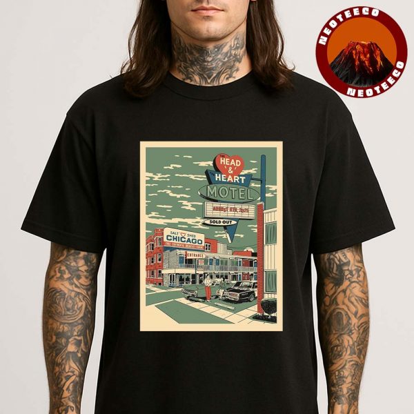 The Head And The Heart Concert Poster At Salt Shed In Chicago IL On August 8 2025 Motel Artwork Unisex T-Shirt