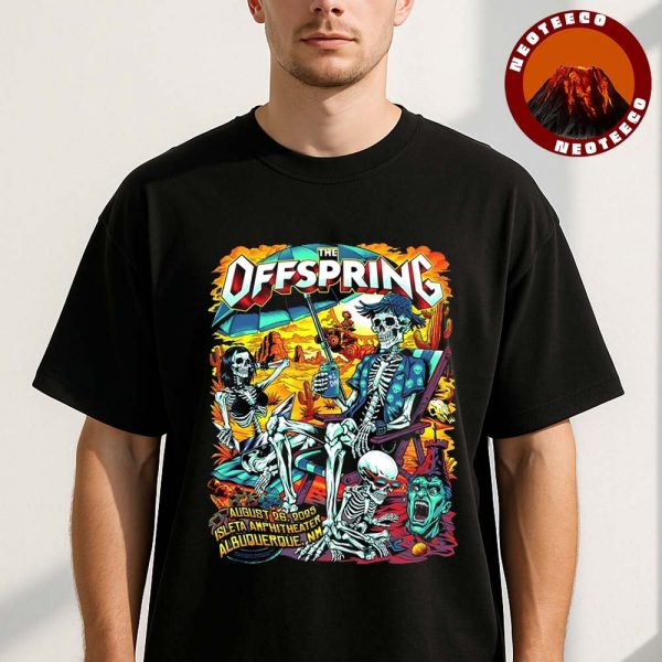 The Offspring Concert Poster At Isleta Amphitheater In Albuquerque NM On August 26 2025 Skeleton Desert Artwork Unisex T-Shirt
