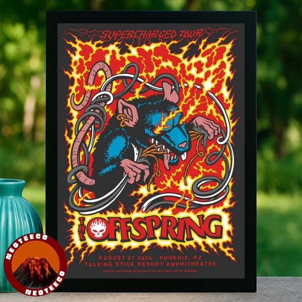The Offspring Concert Poster At Talking Stick Resort Amphitheatre In Phoenix AZ On August 27 2025 Supercharged Tour Fire Rat Artwork Home Decor Poster Canvas