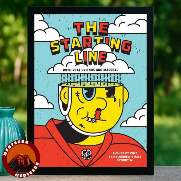 The Starting Line Concert Poster At Saint Andrews Hall In Detroit MI On August 27 2025 Cartoon Head Artwork Home Decor Poster Canvas