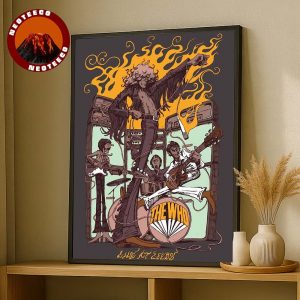 The Who Live Performance Poster At Leeds In UK 2025 Fiery Stage Illustration Vintage Style Home Decor Poster Canvas