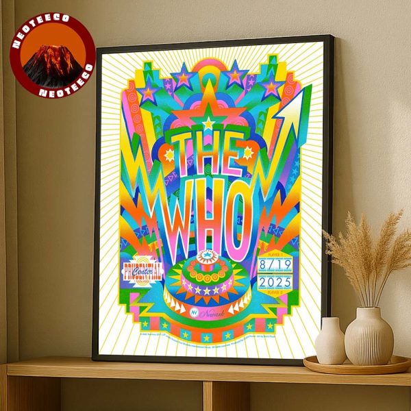 The Who Music Poster At Prudential Center In Newark NJ On August 19 2025 Psychedelic Artwork Bright Colors Home Decor Poster Canvas