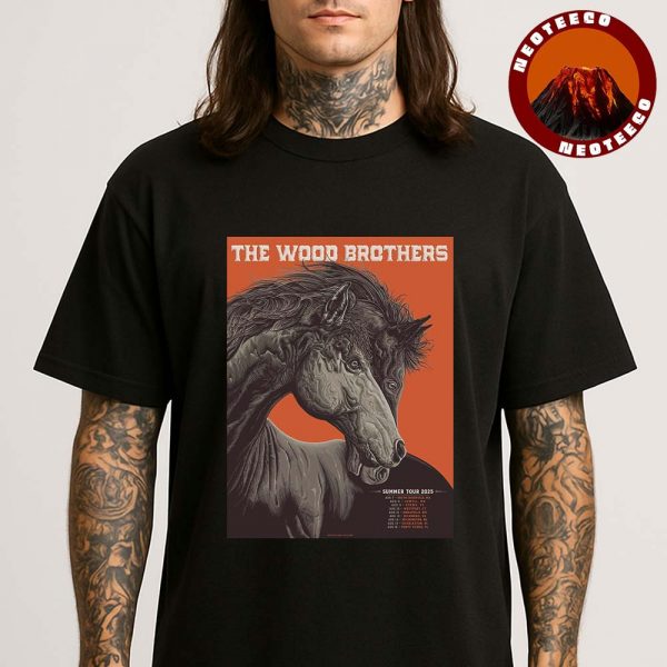 The Wood Brothers Poster At Summer Tour 2025 In Lowell MA On August 8 2025 Horse Artwork Unisex T-Shirt