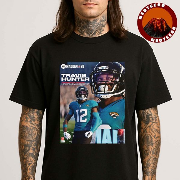Travis Hunter Poster Madden NFL 26 Jacksonville Jaguars Cornerback Wide Receiver American Football Design Unisex T-Shirt