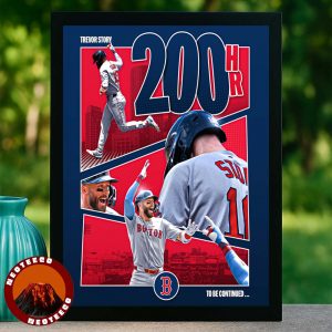 Trevor Story Boston Red Sox 200 Home Runs MLB Baseball 2025 Sports Poster Celebration Home Decor Poster Canvas