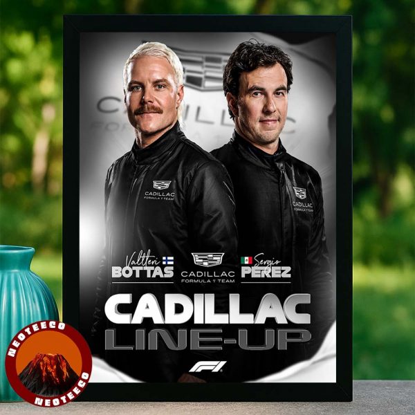 Valtteri Bottas Sergio Perez Cadillac F1 Team Line Up Formula 1 Racing 2025 Sports Poster Dynamic Team Artwork Home Decor Poster Canvas