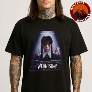 Wednesday Season 2 Poster With Jenna Ortega And Creepy Hand Netflix Horror Series Teaser 2025 Unisex T-Shirt