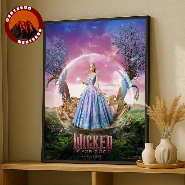 Wicked For Good Movie Poster Featuring Ariana Grande As Glinda On November 21 2025 Magical Fairy Tale Artwork Home Decor Poster Canvas