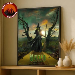 Wicked For Good Movie Poster Featuring Cynthia Erivo As Elphaba On November 21 2025 Dark Fantasy Witch Artwork Home Decor Poster Canvas