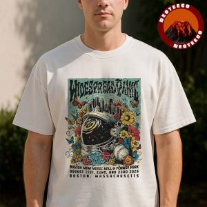 Widespread Panic Tour Dates Poster In Boston Massachusetts On August 21 22 23 2025 Colorful Astronaut And Butterfly Artwork Unisex T-Shirt