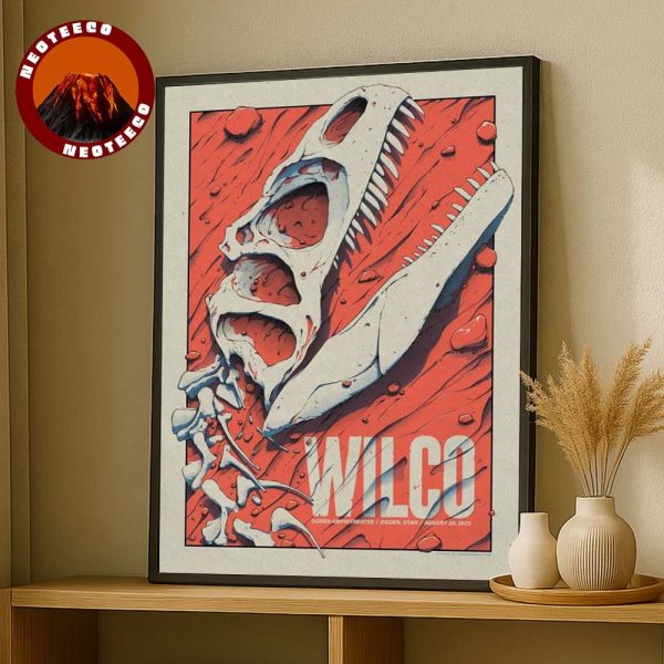 Wilco Concert Poster At Ogden Amphitheater In Ogden Utah On August 20 2025 Dinosaur Fossil Artwork Home Decor Poster Canvas