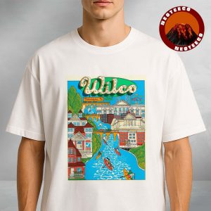 Wilco Concert Poster At The Met In Philadelphia On August 5 2025 Colorful City Scene Art Print Unisex T-Shirt