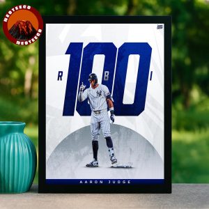 Aaron Judge New York Yankees Poster 100 RBI Milestone 2025 MLB Artwork Home Decor Poster Canvas