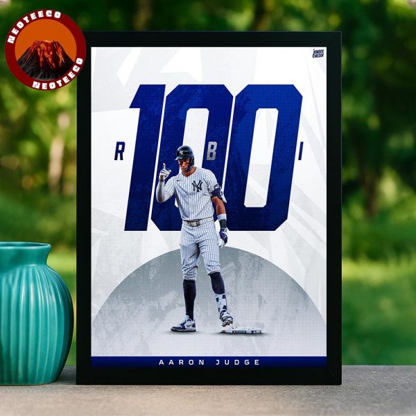 Aaron Judge New York Yankees Poster 100 RBI Milestone 2025 MLB Artwork Home Decor Poster Canvas