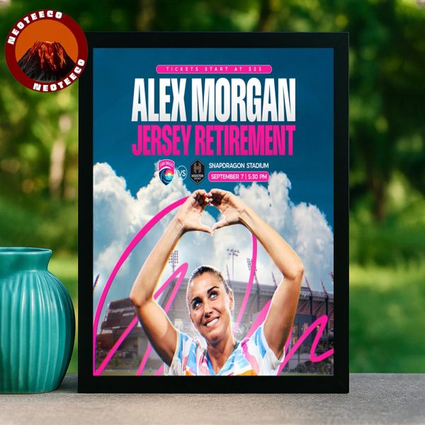 Alex Morgan Jersey Retirement Poster At Snapdragon Stadium In San Diego On September 7 2025 Soccer Tribute Artwork Home Decor Poster Canvas