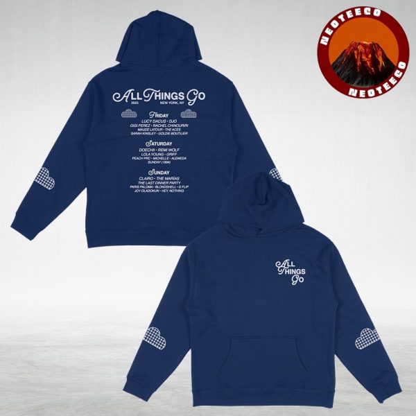 All Things Go NYC 2025 Lineup Blue Clouds NYC Lineup All Over Print Hoodie