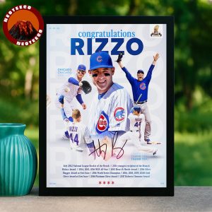 Anthony Rizzo Tribute Poster Chicago Cubs MLB Baseball Congratulations Artwork Home Decor Poster Canvas