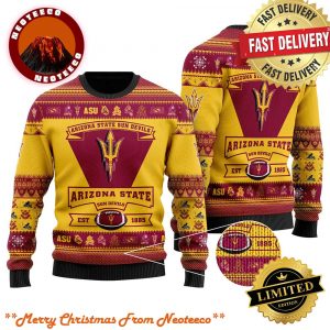 Arizona State Sun Devils Est 1885 NFL Christmas Ugly Sweater